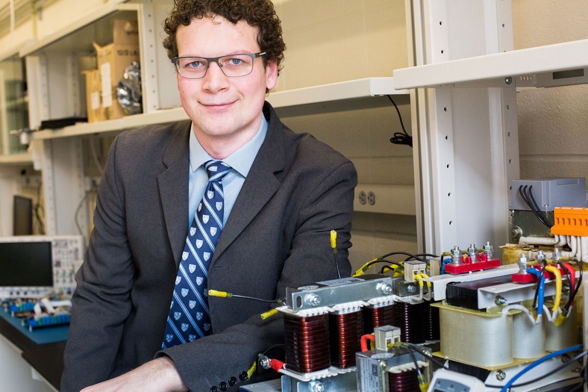 Columbia Assistant Professor of Electrical Engineering Matthias Preindl is developing virtual power converters for electric vehicles and home energy systems that could speed up onboard charging, cut costs, and increase reliability. Prof. Matthias Preindl
