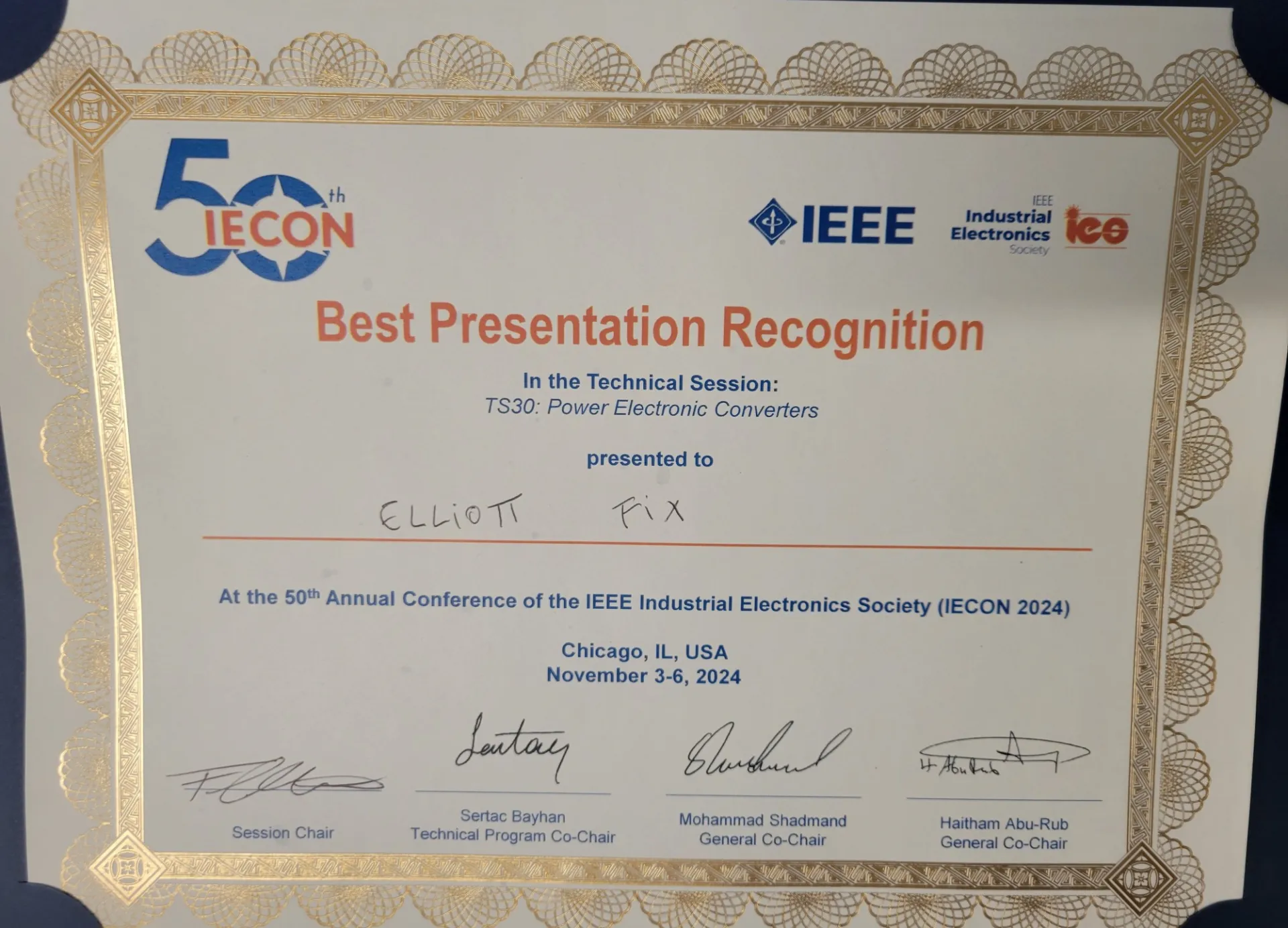 Best Presentation Recognition
