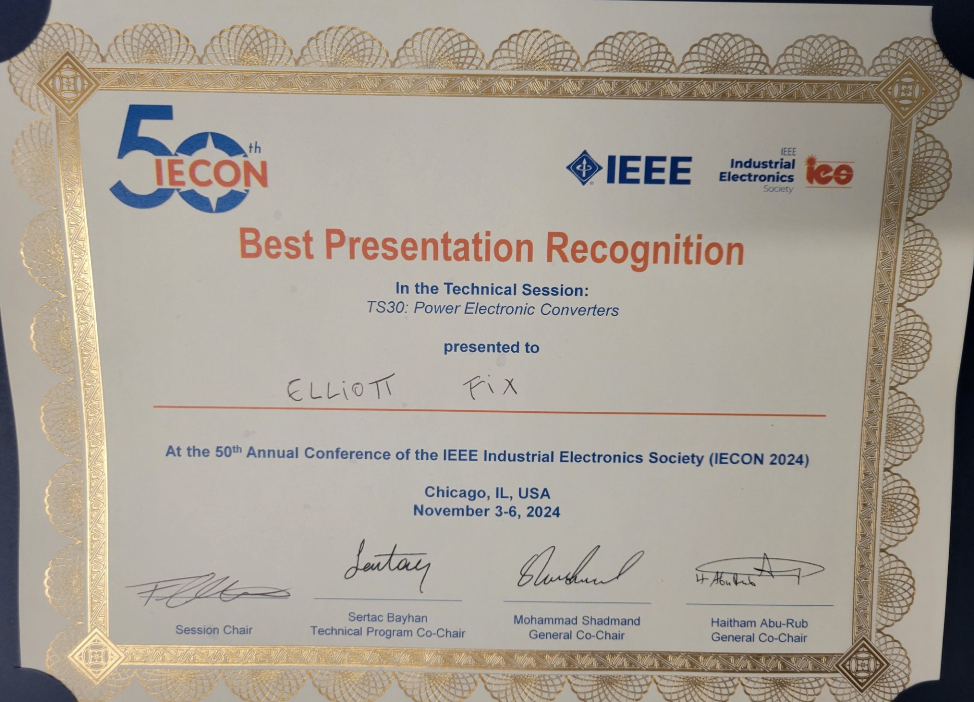 Best Presentation Recognition